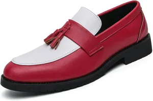NEKGNL Men's Tassel Slip on Platform Loafers Luxury Round Toe Non-Slip Lug Sole Business Work Office Dress Shoes Summer Breathable Walking Casual Shoes