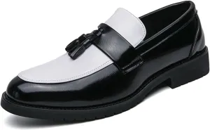 NEKGNL Men's Tassel Slip on Platform Loafers Luxury Round Toe Non-Slip Lug Sole Business Work Office Dress Shoes Summer Breathable Walking Casual Shoes