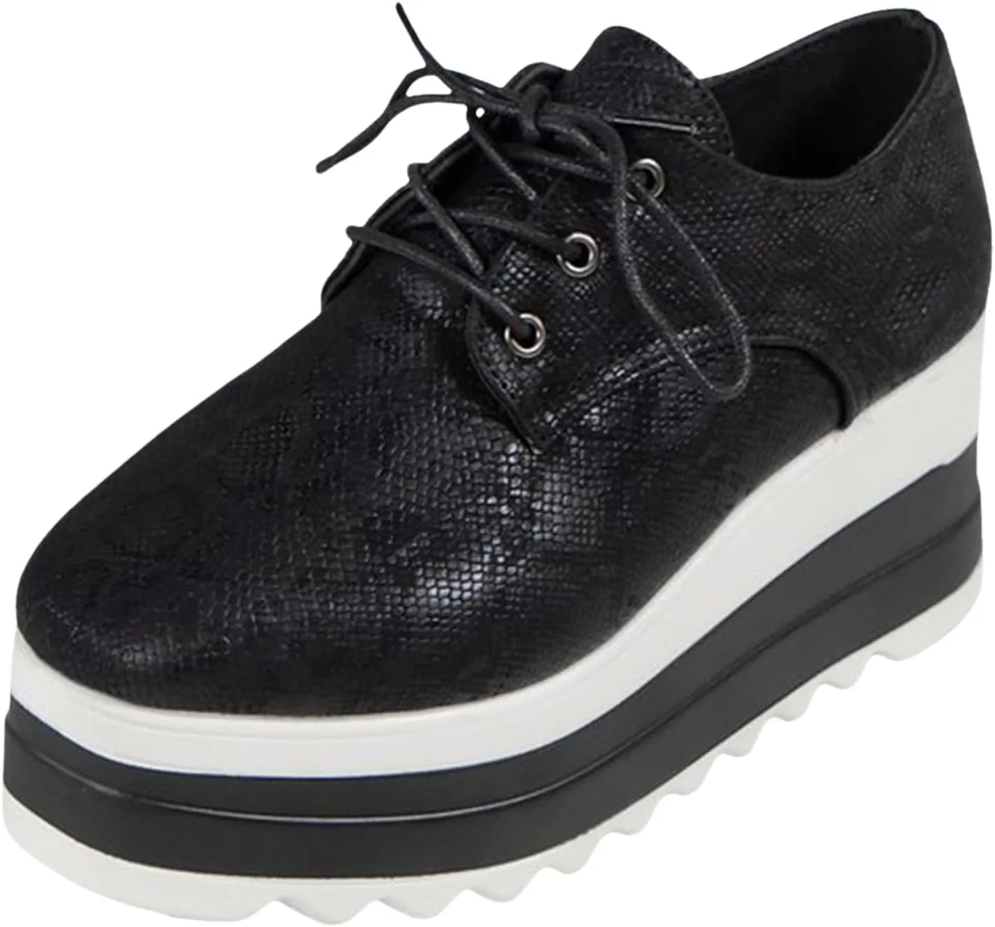 New Women's Round Toe Lace Up Platform Platform Shoes Casual Shoes Women 9