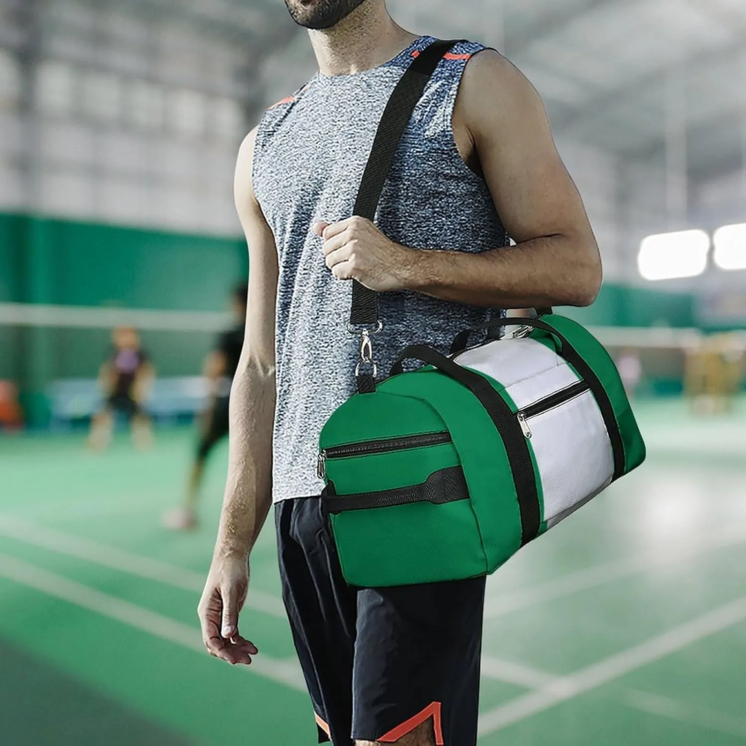 Nigeria Flag Duffle Bag with Shoe Compartment Lightweight Waterproof Gym Bag for Travel Yoga
