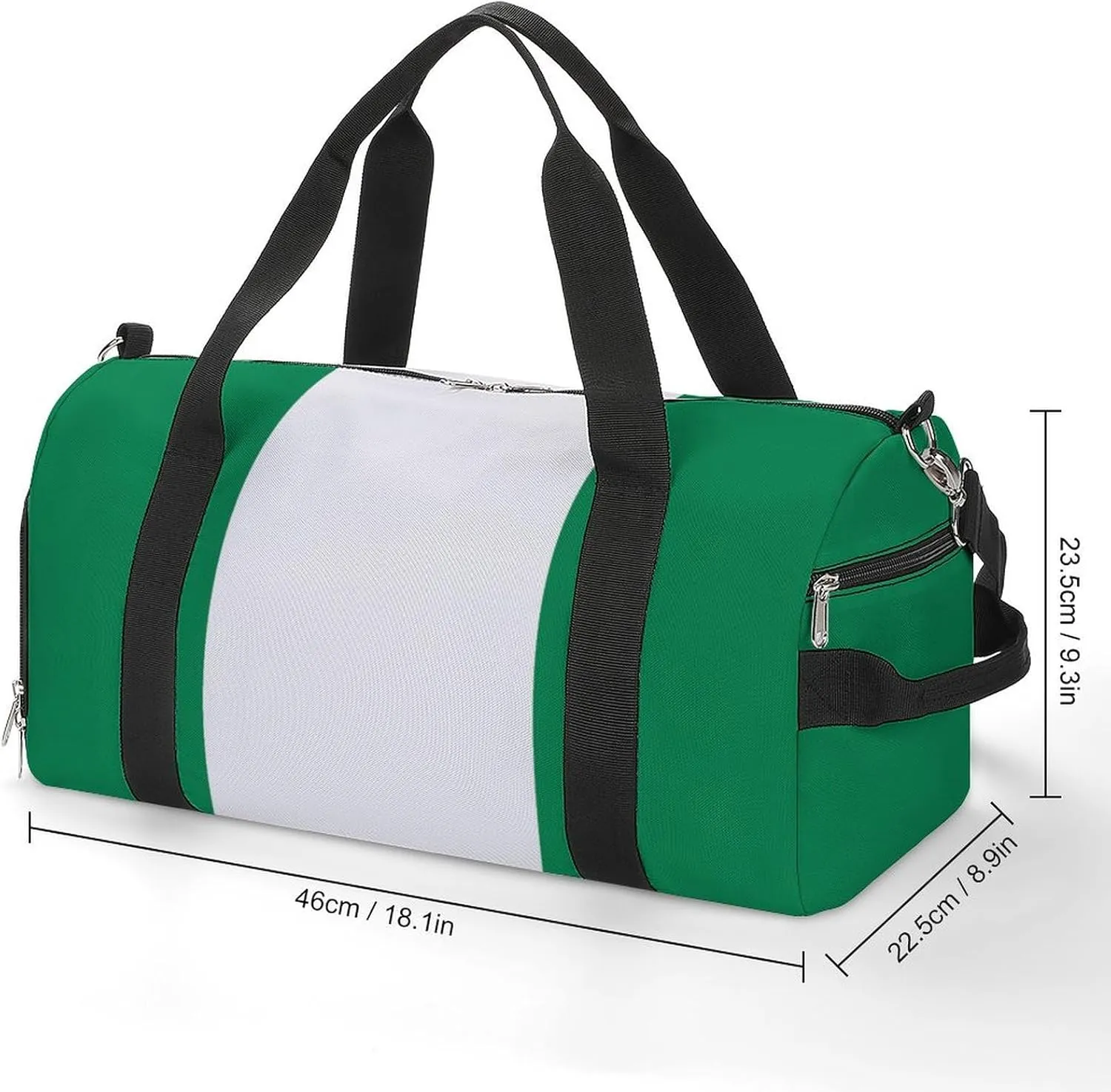 Nigeria Flag Duffle Bag with Shoe Compartment Lightweight Waterproof Gym Bag for Travel Yoga