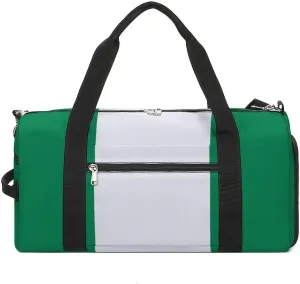 Nigeria Flag Duffle Bag with Shoe Compartment Lightweight Waterproof Gym Bag for Travel Yoga