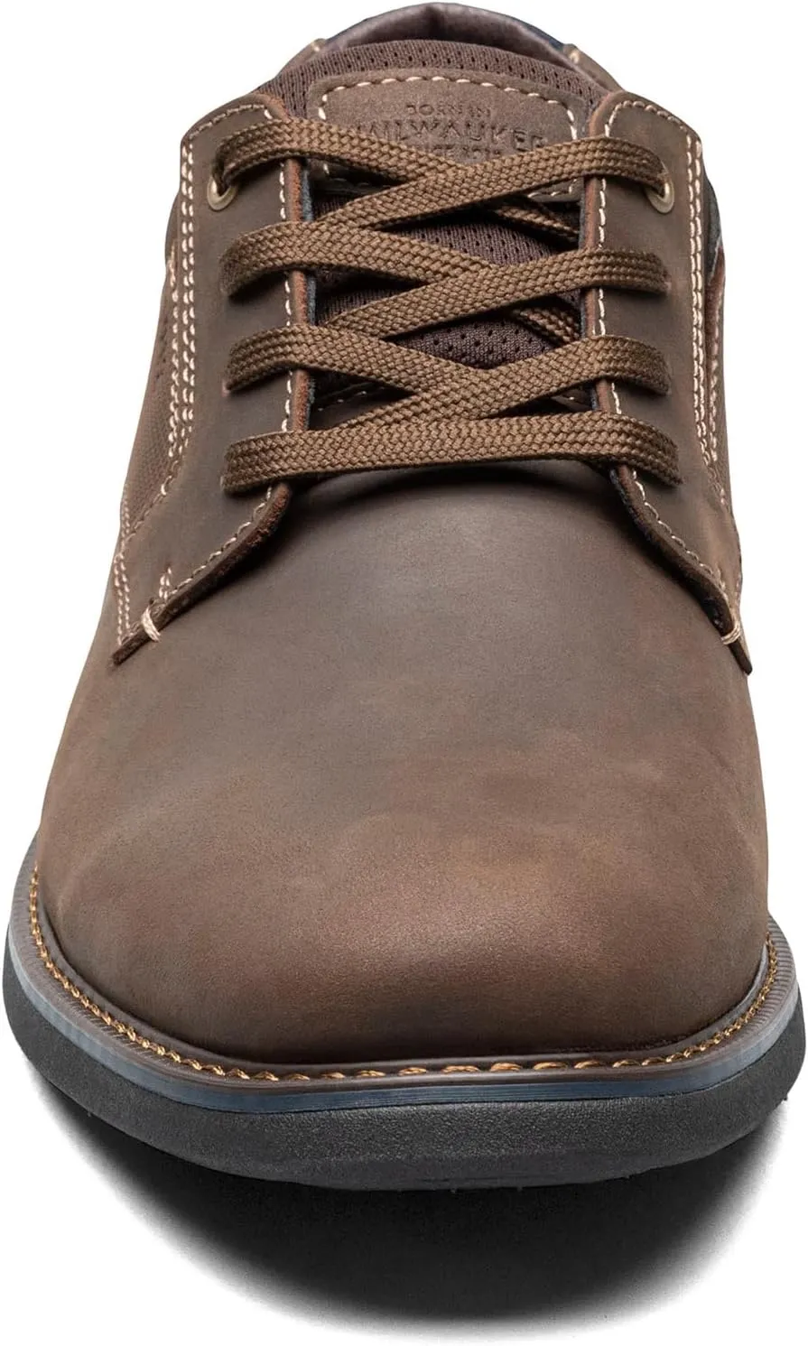 Nunn Bush Men's Otto Plain Toe Oxford Leather Lace Up with Lightweight Sole