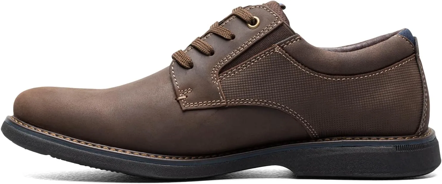 Nunn Bush Men's Otto Plain Toe Oxford Leather Lace Up with Lightweight Sole
