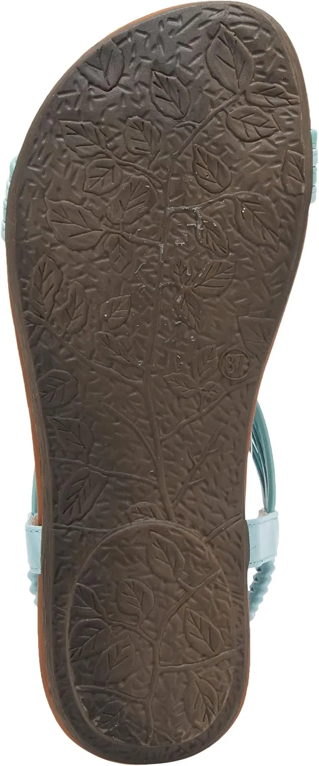 PATRIZIA Spring Step Nectarine Sandals for Womens - Ladies Sandals with Chic Flower Grabbing t-Straps - Casuals Womens Sandals with Stretch Back Strap