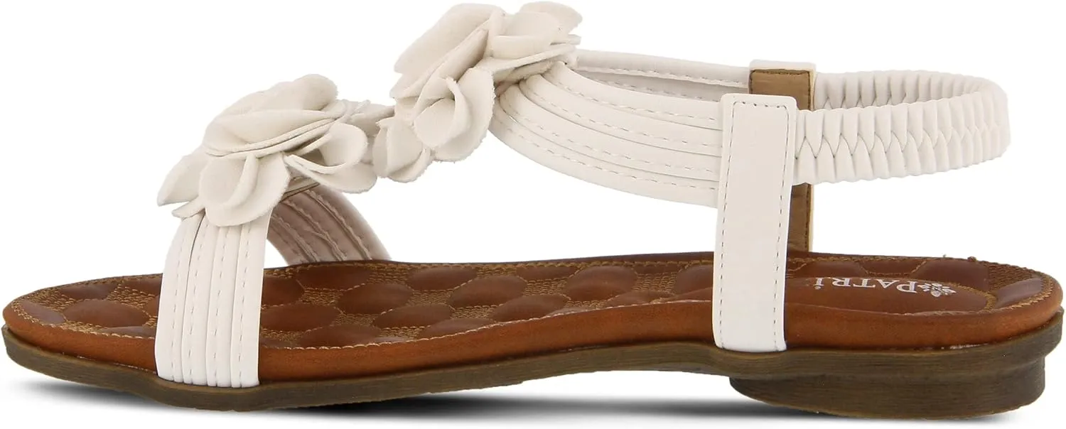 PATRIZIA Spring Step Nectarine Sandals for Womens - Ladies Sandals with Chic Flower Grabbing t-Straps - Casuals Womens Sandals with Stretch Back Strap