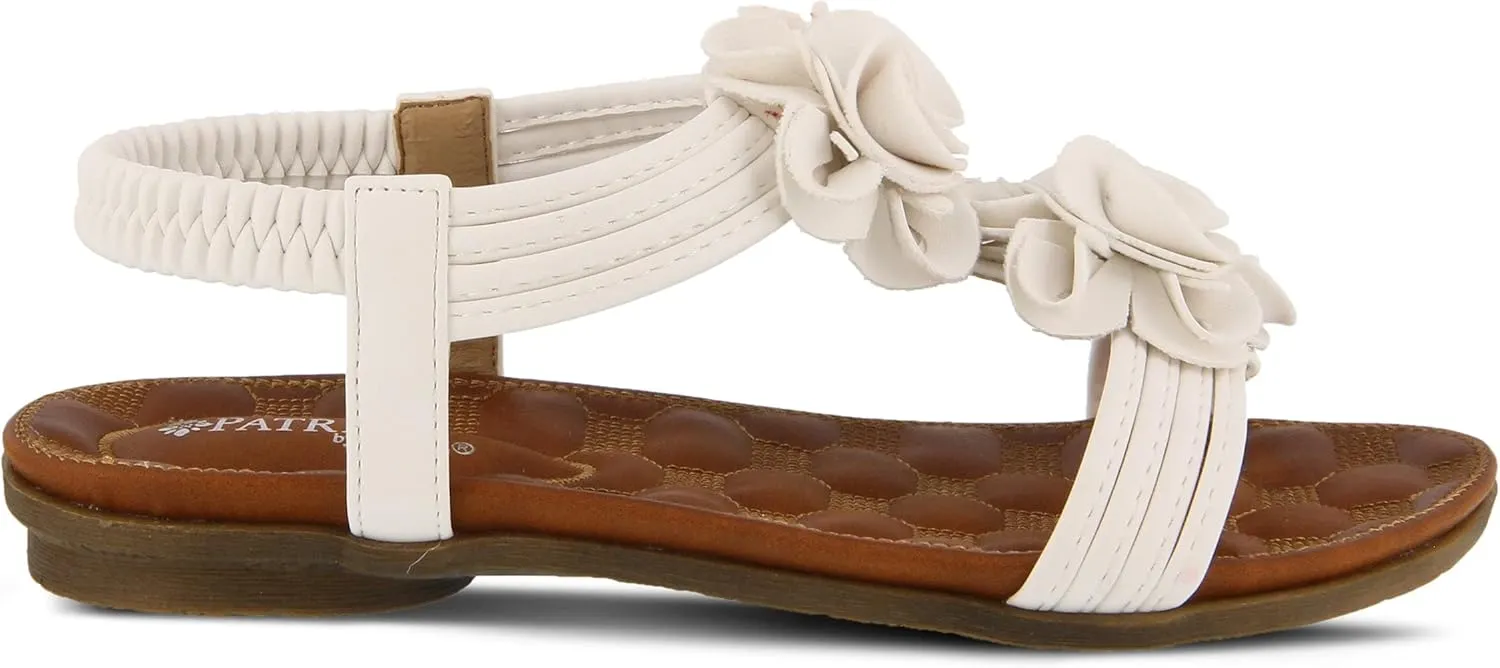 PATRIZIA Spring Step Nectarine Sandals for Womens - Ladies Sandals with Chic Flower Grabbing t-Straps - Casuals Womens Sandals with Stretch Back Strap
