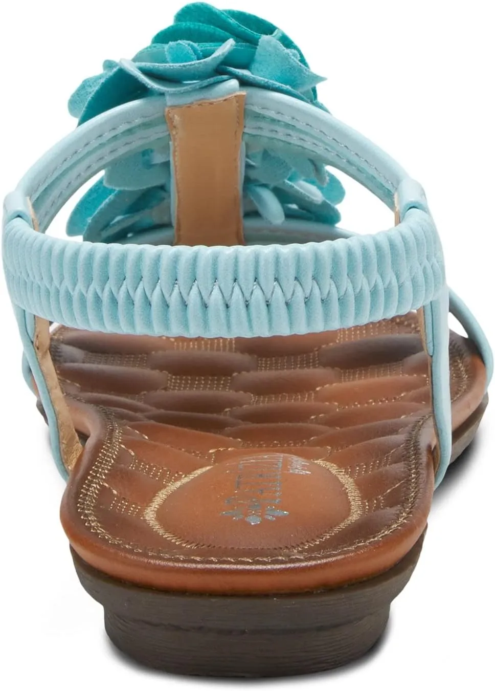 PATRIZIA Spring Step Nectarine Sandals for Womens - Ladies Sandals with Chic Flower Grabbing t-Straps - Casuals Womens Sandals with Stretch Back Strap