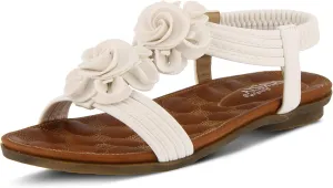 PATRIZIA Spring Step Nectarine Sandals for Womens - Ladies Sandals with Chic Flower Grabbing t-Straps - Casuals Womens Sandals with Stretch Back Strap