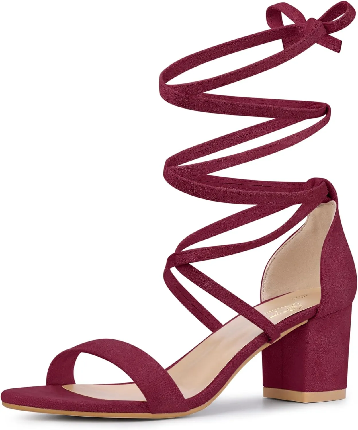 Perphy Lace Up Chunky Mid Heels Sandal for Women