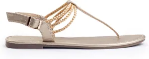 Plaka Rappel Women's Flat Sandals - Stylish and Dressy Womens Thong Sandals with Adjustable Buckle, Comfortable Strappy Rope Summer Sandals