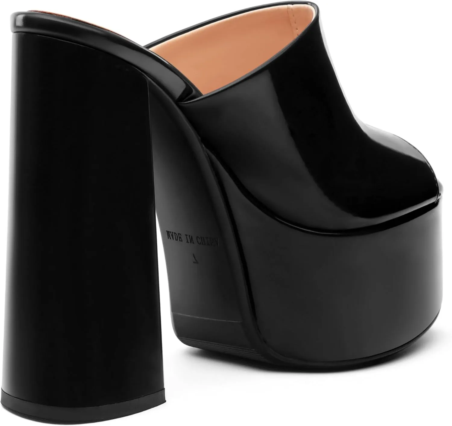 Platform Chunky Heels Sandals for Women Slip on Open Peep Toe Slide on Block High Heels Sexy Club Party Candies Shoes 6 Inch
