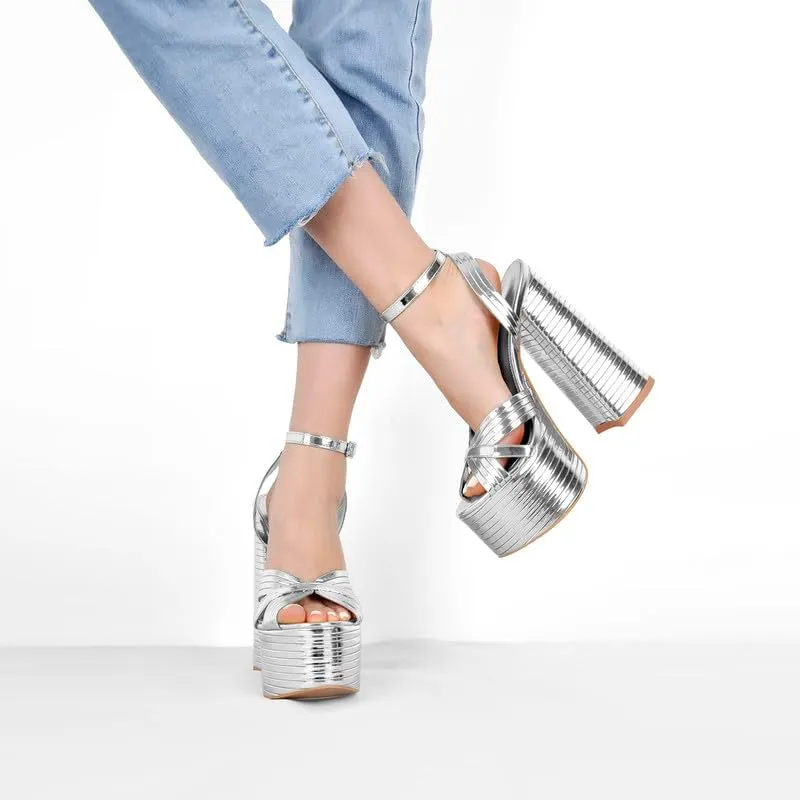 Platform Heels for Women Ankle Strap Chunky High Heel Sandals