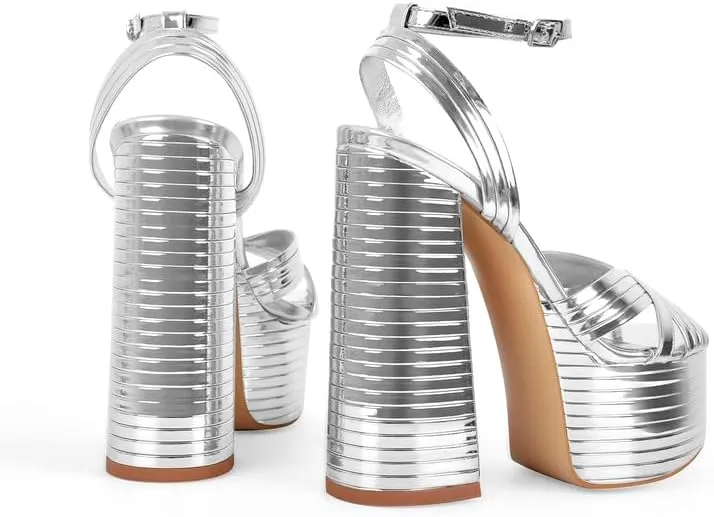 Platform Heels for Women Ankle Strap Chunky High Heel Sandals