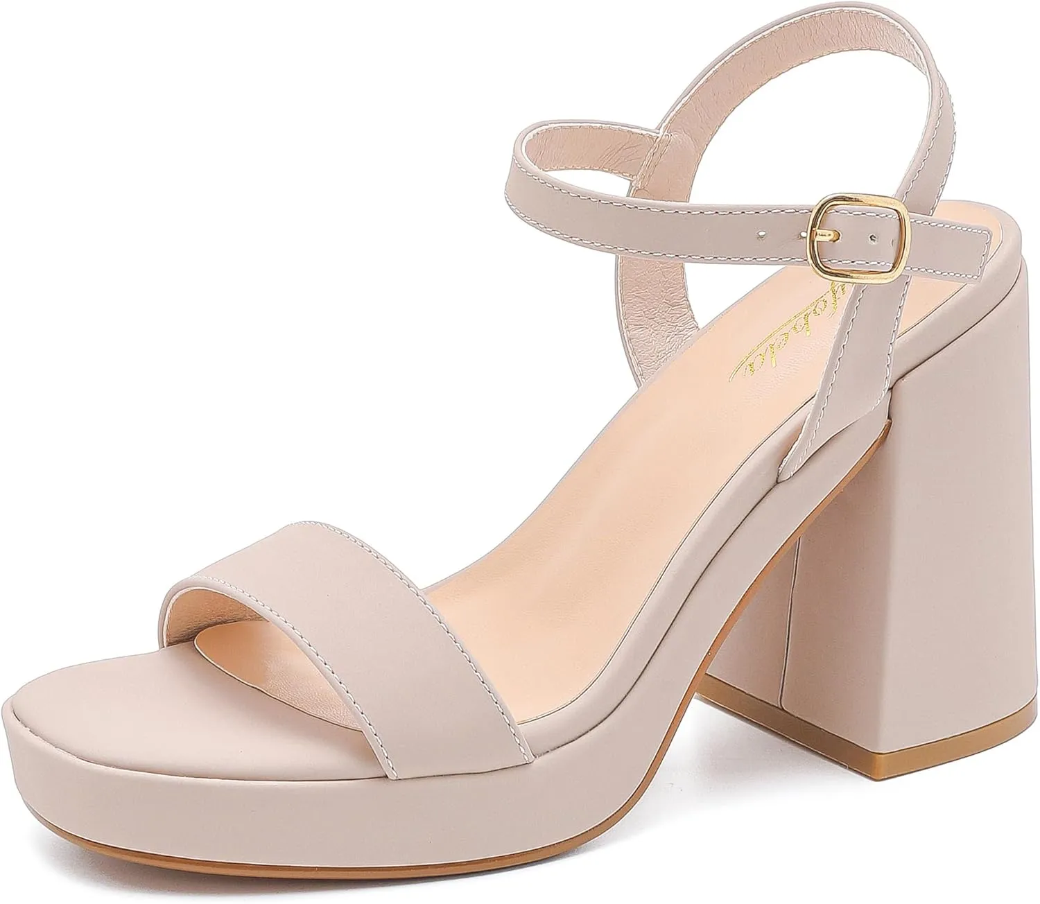 Platform Sandals Women Fashion Block Chunky Heeled Sandals Open Toe High Heels Evening Wedding Party Prom Dance Summer Ankle Strap Dress Shoes