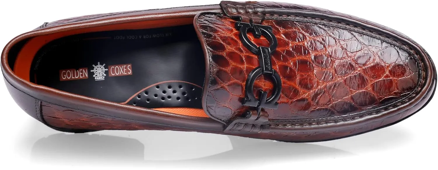 Premium Dress Shoes for Men, Classic Alligator Printed Business Leather Dress Slip on Loafer Shoes for Mens