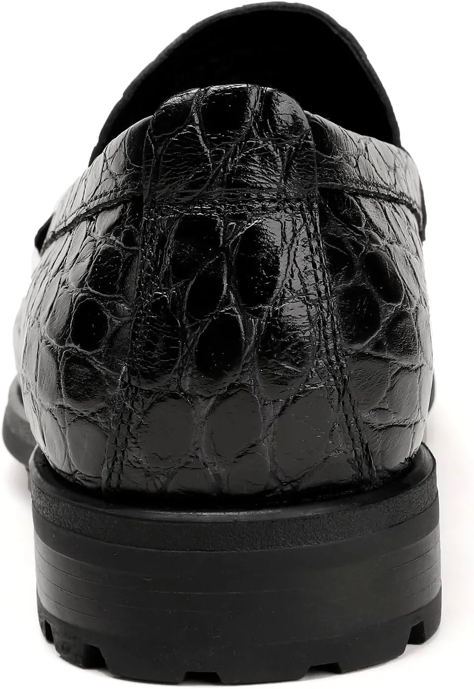 Premium Leather Tassel Loafer for Men, Classic Alligator Printed Thick Sole Dress Loafers Shoes for Mens