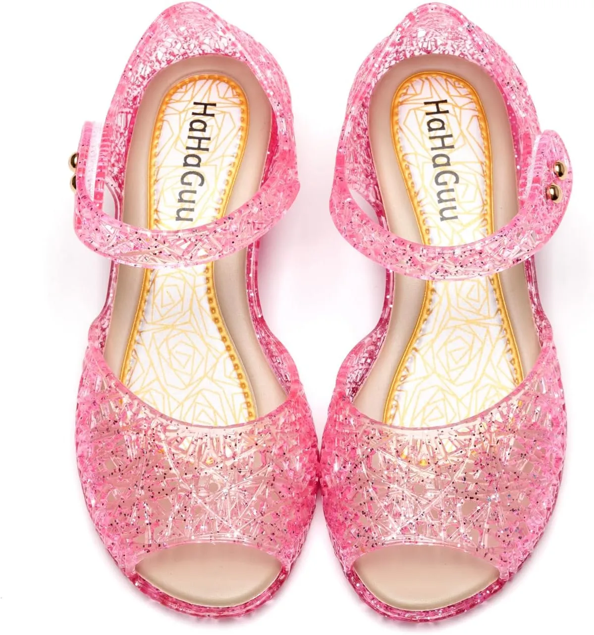 Princess Jelly Flats Shoes Girls Birthday Party Heels Snow Queen Cosplay Costumes Dress Up Sandals for Toddler Little Girls Big Kids