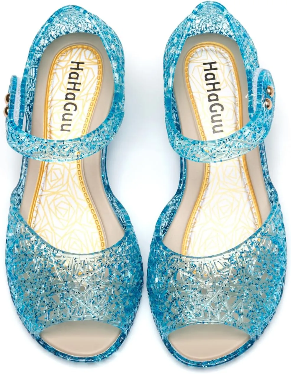 Princess Jelly Flats Shoes Girls Birthday Party Heels Snow Queen Cosplay Costumes Dress Up Sandals for Toddler Little Girls Big Kids
