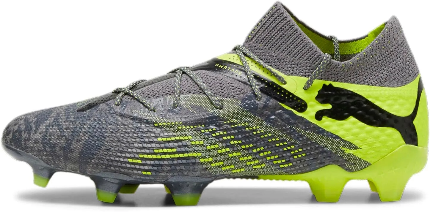 PUMA - Mens Future 7 Ultimate Rush Fg/Ag Shoes, Color Strong Gray/Cool Dark Gray/Electric Lime, Size: 8 M US