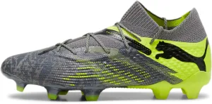 PUMA - Mens Future 7 Ultimate Rush Fg/Ag Shoes, Color Strong Gray/Cool Dark Gray/Electric Lime, Size: 8 M US