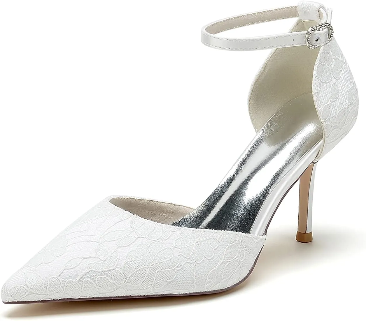 Pumps Heels for Women Dressy Lace High Stiletto Heel Heeled Wedding Shoes Bridal Shoes for The Bride Bridesmaids Dress Shoes