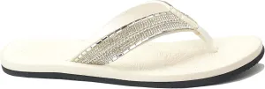 REDVOLUTION New Women's Rhinestone Sandals High | Low Platform T-Strap Jewel Sandals High Wedge Flip Flops