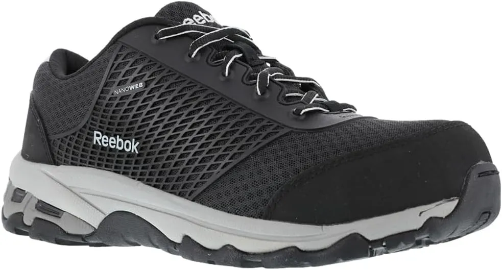 Reebok Work Men's RB4625 Heckler Seamless Athletic Oxford Composite Toe Shoe Black Work & Safety
