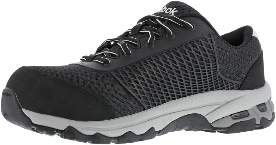 Reebok Work Men's RB4625 Heckler Seamless Athletic Oxford Composite Toe Shoe Black Work & Safety