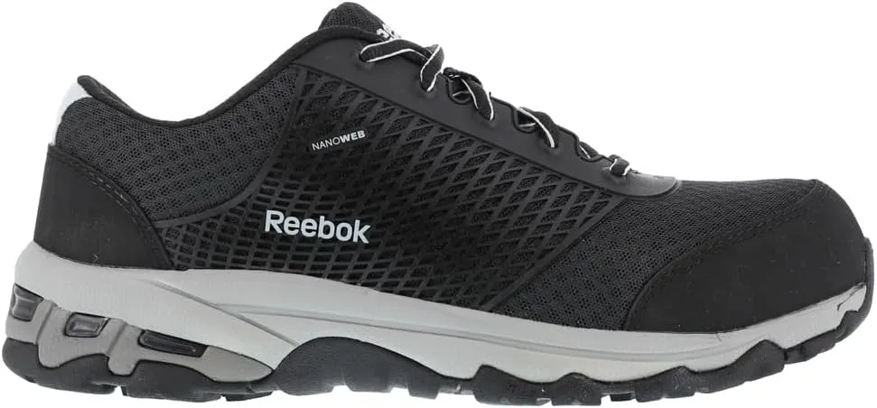 Reebok Work Men's RB4625 Heckler Seamless Athletic Oxford Composite Toe Shoe Black Work & Safety