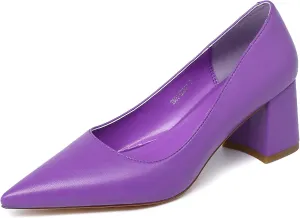 Reitoye Women's Chunky Heel Pumps Closed Toe Dress Pump Heels