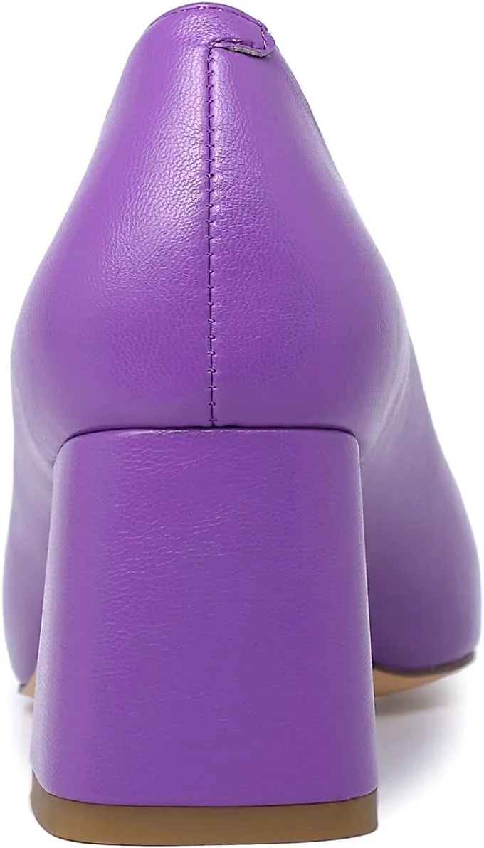 Reitoye Women's Chunky Heel Pumps Closed Toe Dress Pump Heels