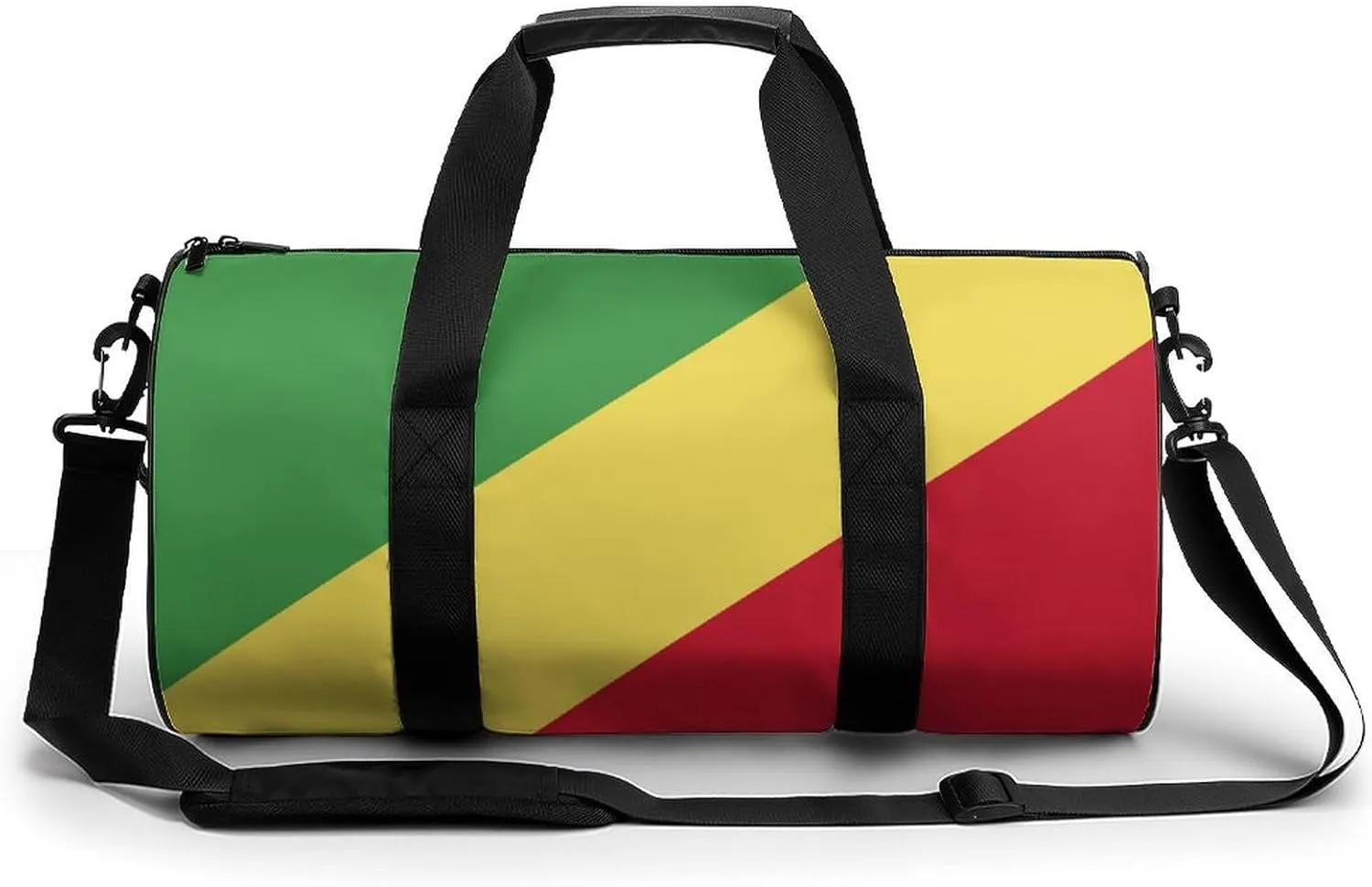 Republic Congo Flag Waterproof Gym Bag with Shoe Compartment Sports Duffel for Travel Beach