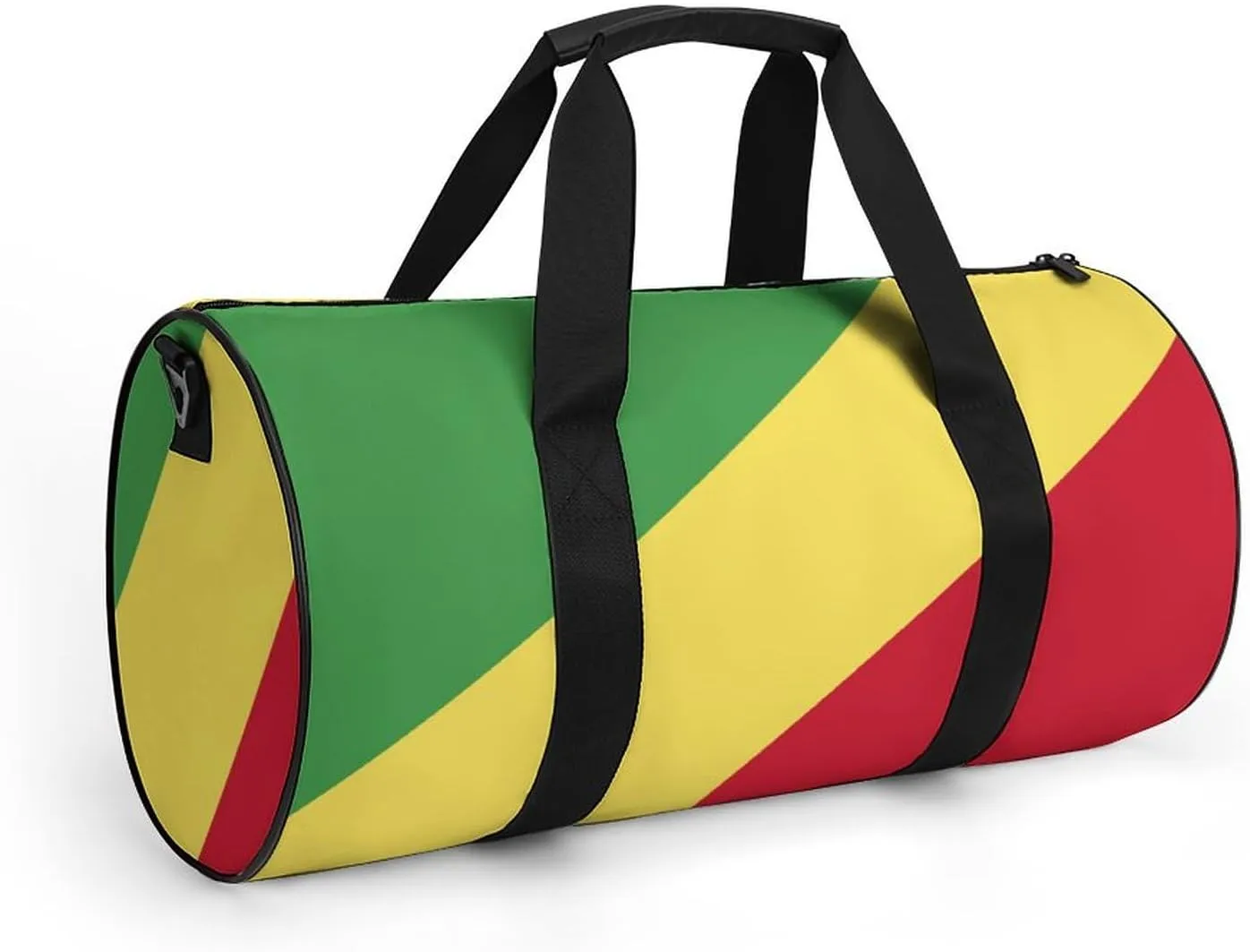 Republic Congo Flag Waterproof Gym Bag with Shoe Compartment Sports Duffel for Travel Beach