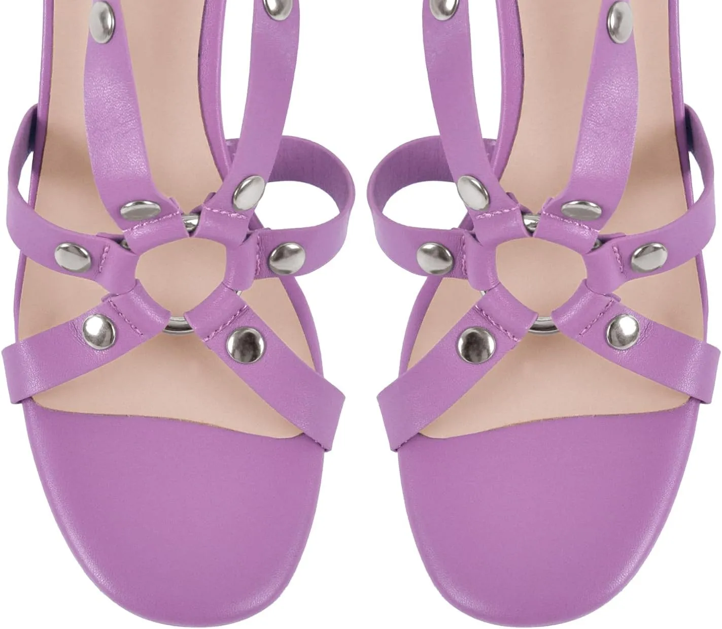 richealnini Platform Heel Sandals for Women Ankle Straps Buckles Stiletto High Heels