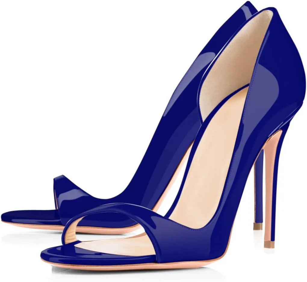 Round Open Toe High Stiletto Heel Pumps