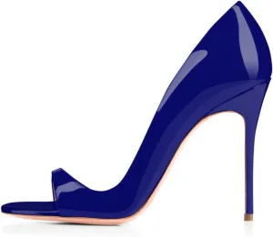 Round Open Toe High Stiletto Heel Pumps