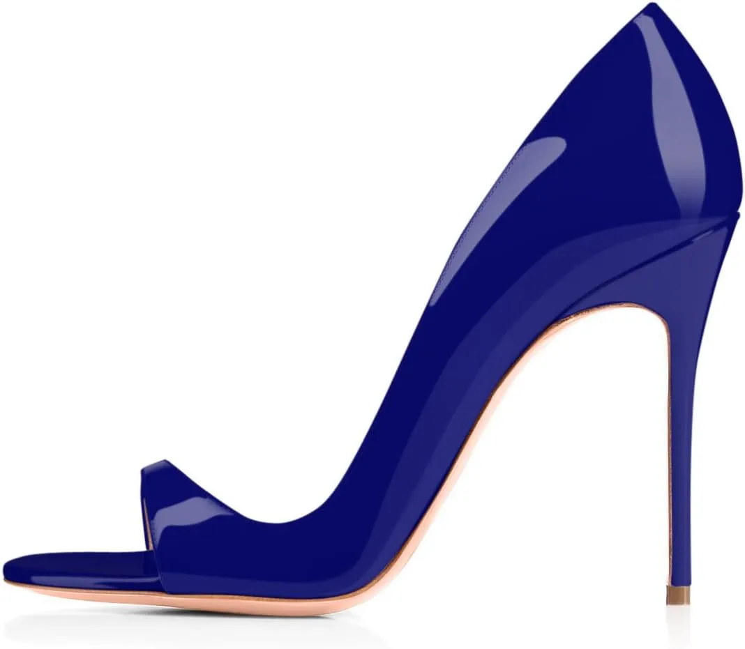 Round Open Toe High Stiletto Heel Pumps