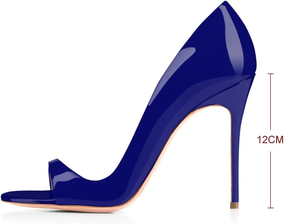 Round Open Toe High Stiletto Heel Pumps