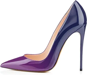 SAMMITOP Women's Pointed Toe High Heel Pumps 10cm Classic Stiletto Suede Shoes