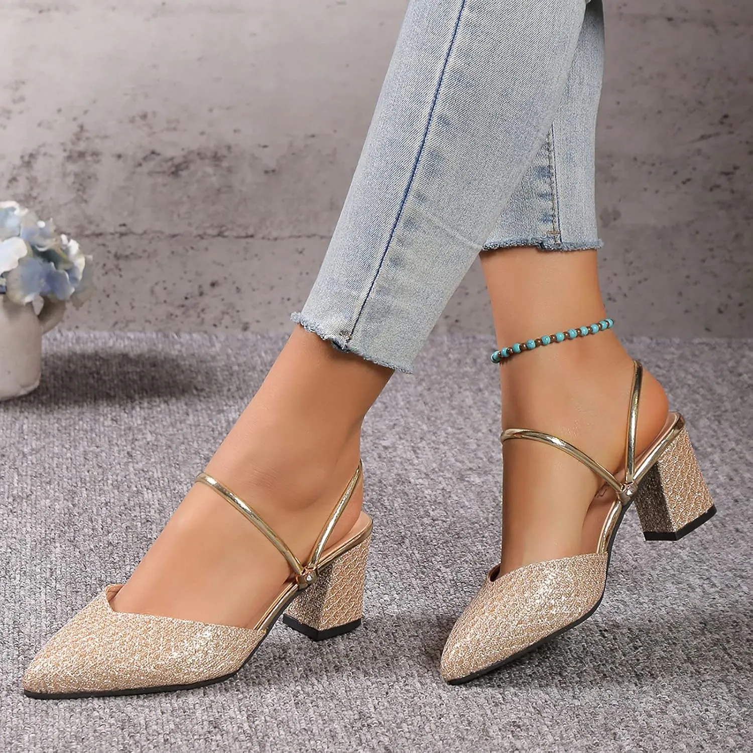 Sandals for Women 2025 Low Block Heels Sandals Open Toe Sandals Square Toe Bridal Shoes Ankle Strap Summer Heels