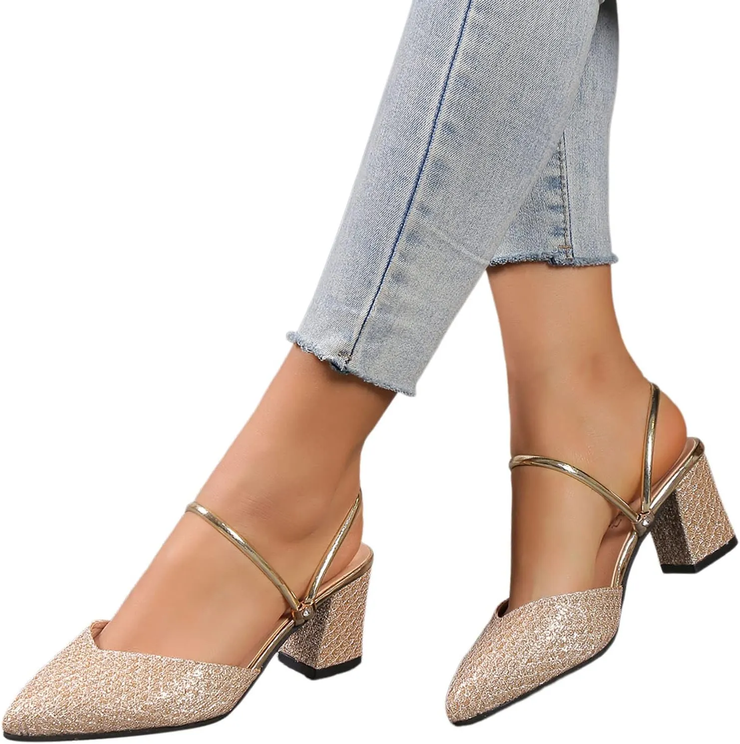 Sandals for Women 2025 Low Block Heels Sandals Open Toe Sandals Square Toe Bridal Shoes Ankle Strap Summer Heels