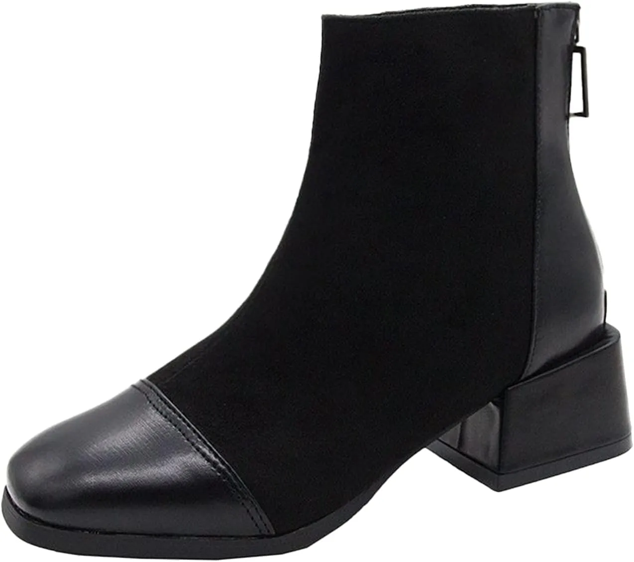SBGMoSJ Women's Ankle Boots & Booties 7.5 Wide Blue Ankle Booties for Women Dressy V Cutout Ankle Boots for Women Beige Booties for Women Chunky Heel Red Cowboy Booties Women Ankle Boots