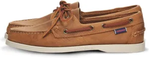 Sebago Portland Crazy H Boat Shoes - Patterned & Distressed Waxed Leather Mocassins with Leather Sock Lining & Non-Marking, Non-Slip Rubber Outsoles