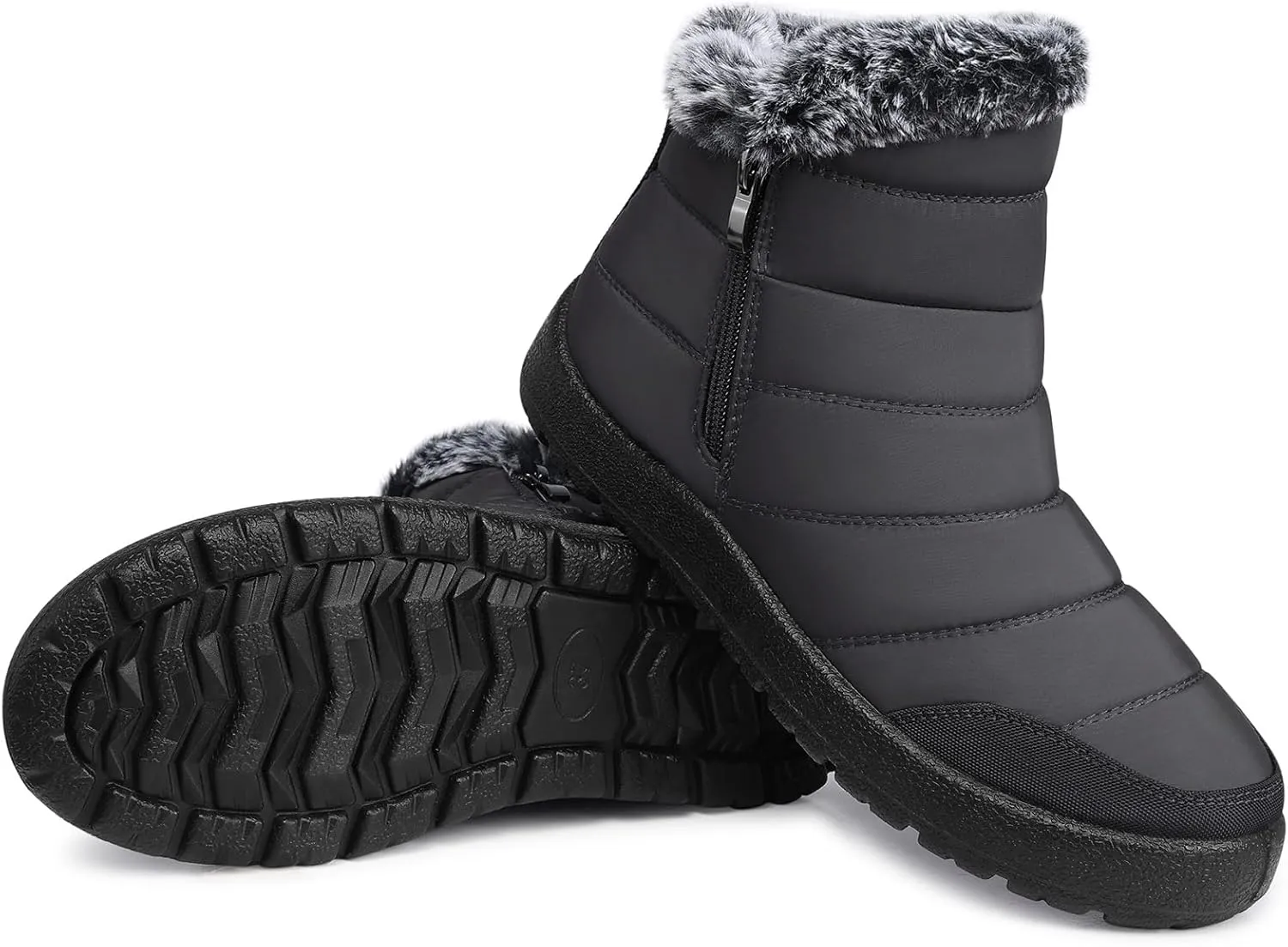 SHIBEVER Winter Boots For Women Snow: Warm Fur Lined Waterproof Ankle Boots - Outdoor Walking Non Slip Booties