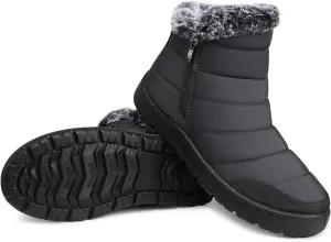 SHIBEVER Winter Boots For Women Snow: Warm Fur Lined Waterproof Ankle Boots - Outdoor Walking Non Slip Booties
