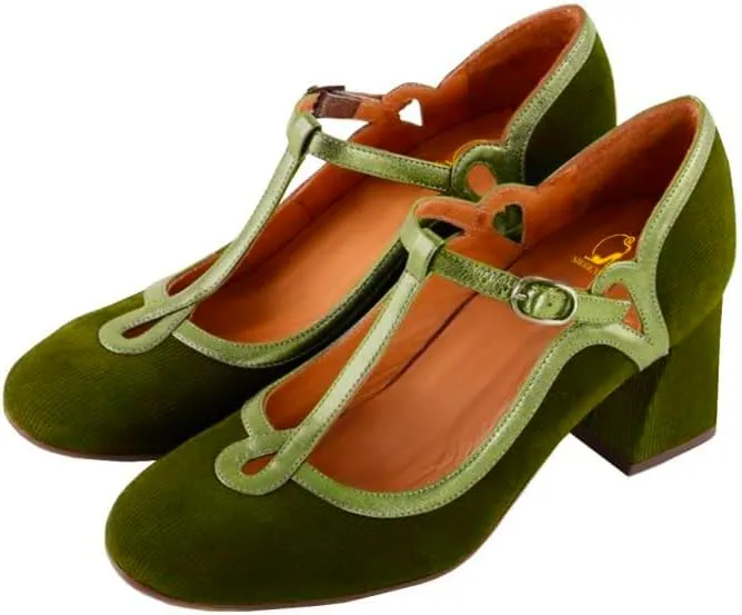 SHODENSE Women Chunky High Heel Mary Jane Shoes Ankle T-strap Round Toe Mary Jane Pumps Suede 3 inch Block Heel Dress Sandals Closed Toe Buckle Retro Wedding Party Office 4-11 M US