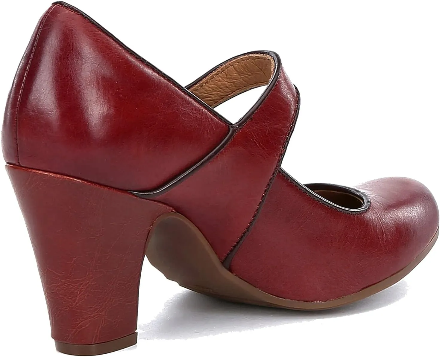 SHODENSE Women Vintage Chunky High Heel Mary Jane Shoes Round Closed Toe Ankle Strap Dress Sandals 3" Block Heels Mary Jane Lolita Pumps Two-Toned Patchwork Buckle Office Lady Wedding Retro 4-11 M US