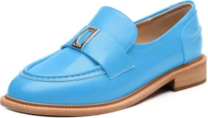 SKYSTERRY Loafers for Women Penny Loafers with Round Toe Low Chunky Block Heels Comfortable Women Loafers Shoes for Work Party Dating Shopping