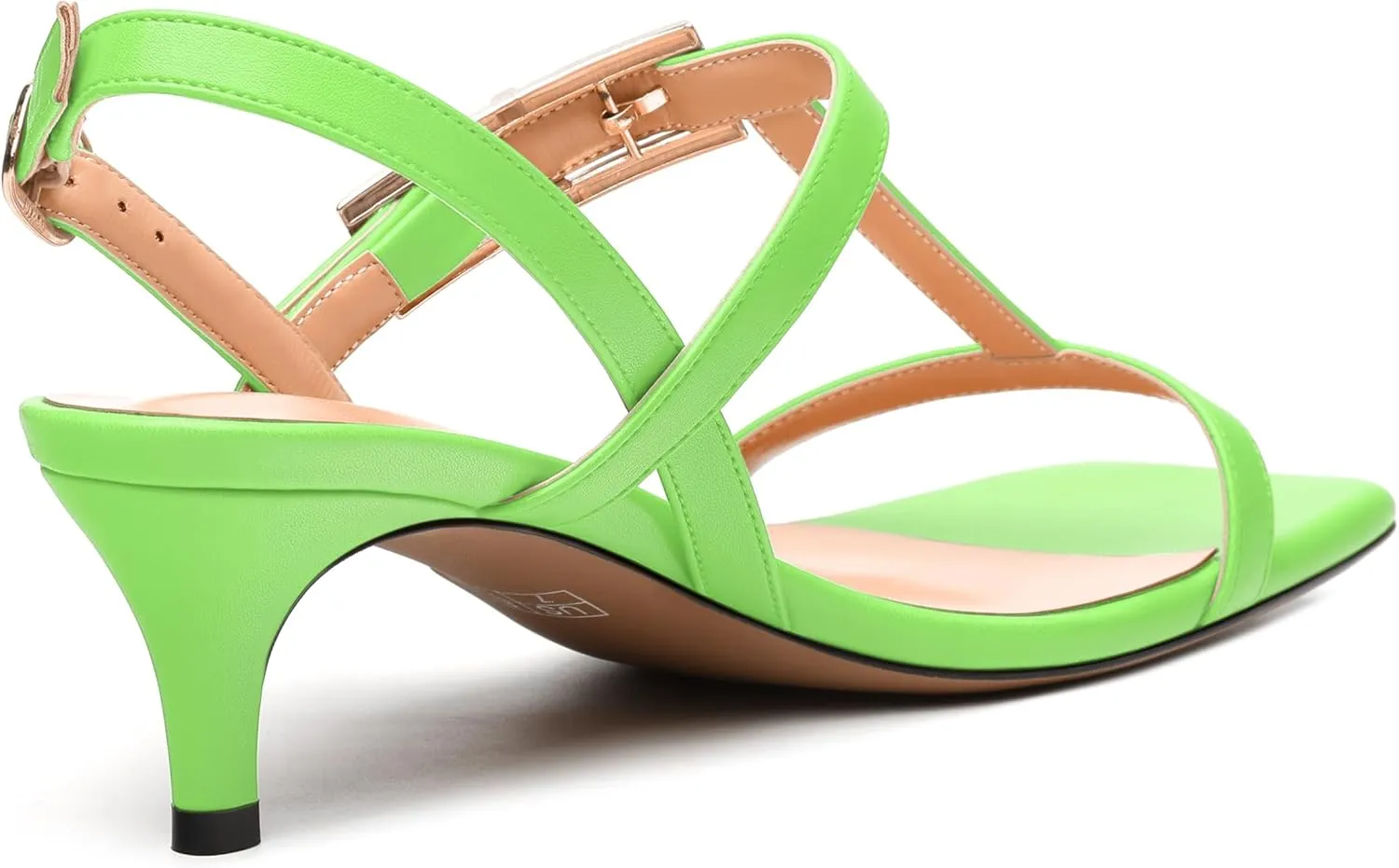 SKYSTERRY Womens Dating Slingback Buckle Open Toe Dress Matte Kitten Low Heel Heeled Sandals 2 Inch